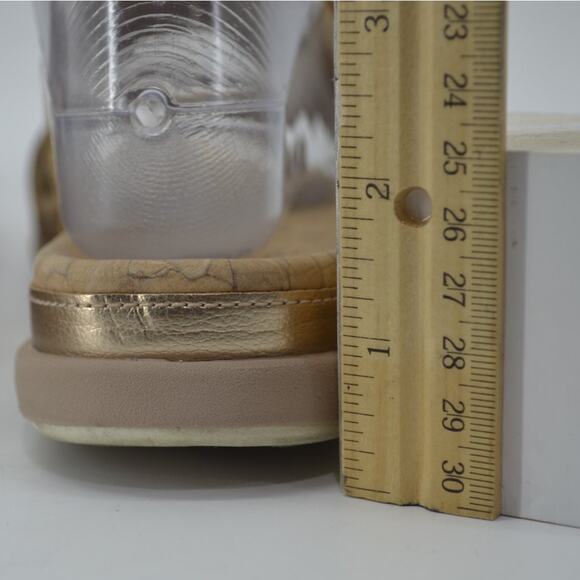 Cloudsteppers Clarks Size 9 June Tide Gold Metallic Slides - Picture 6 of 14